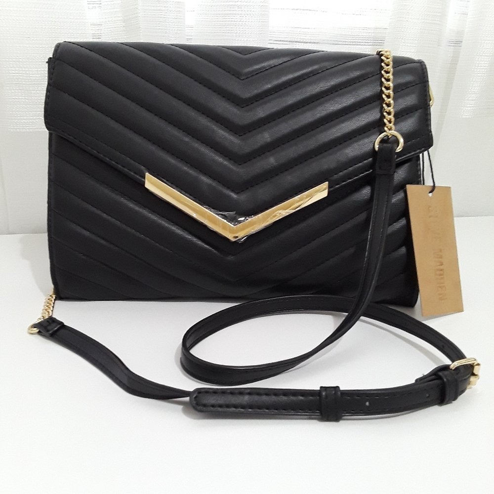 Steve Madden black clutch/shoulder bag